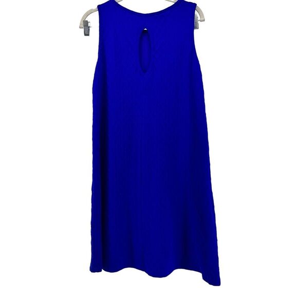 VERSE Quilted Sleeveless Dress - Royal Blue Textured Casual Dress USA - Picture 2 of 7